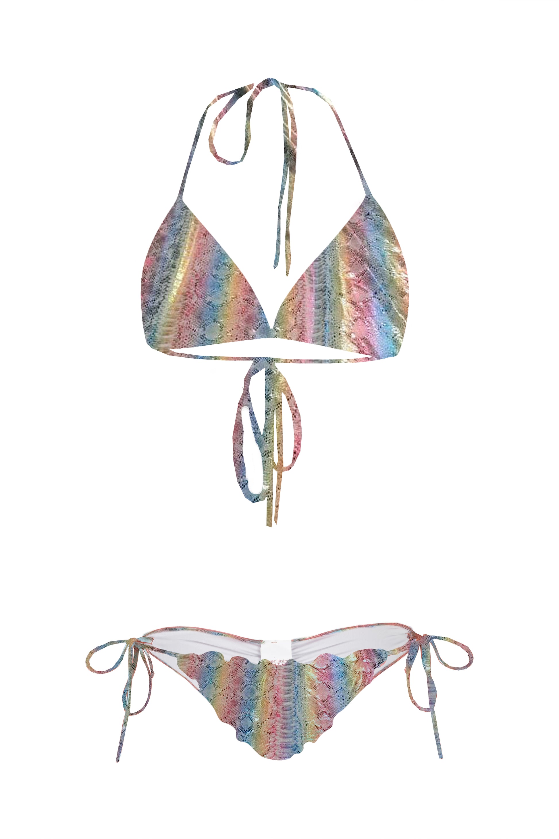 snakeskin swimwear 2piece swimwear bikini metallic colorful 