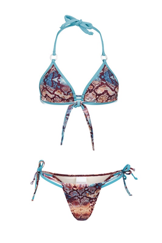 snakeskin bikini snakeskin swimwear teal bikini