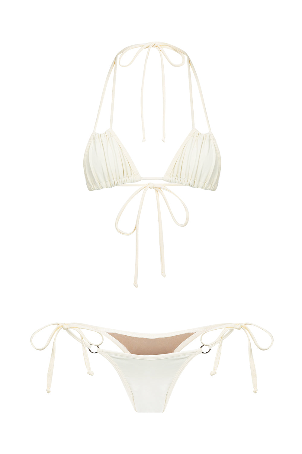 cream swimwear off-white bikini 