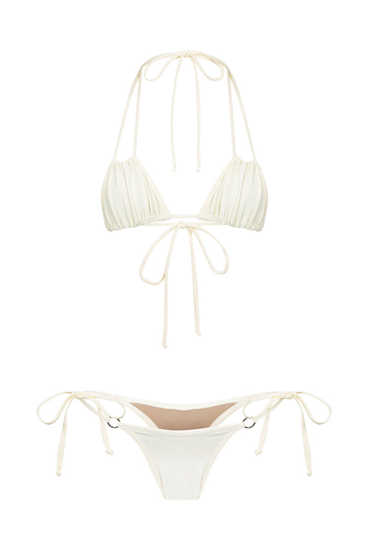 cream swimwear off-white bikini 